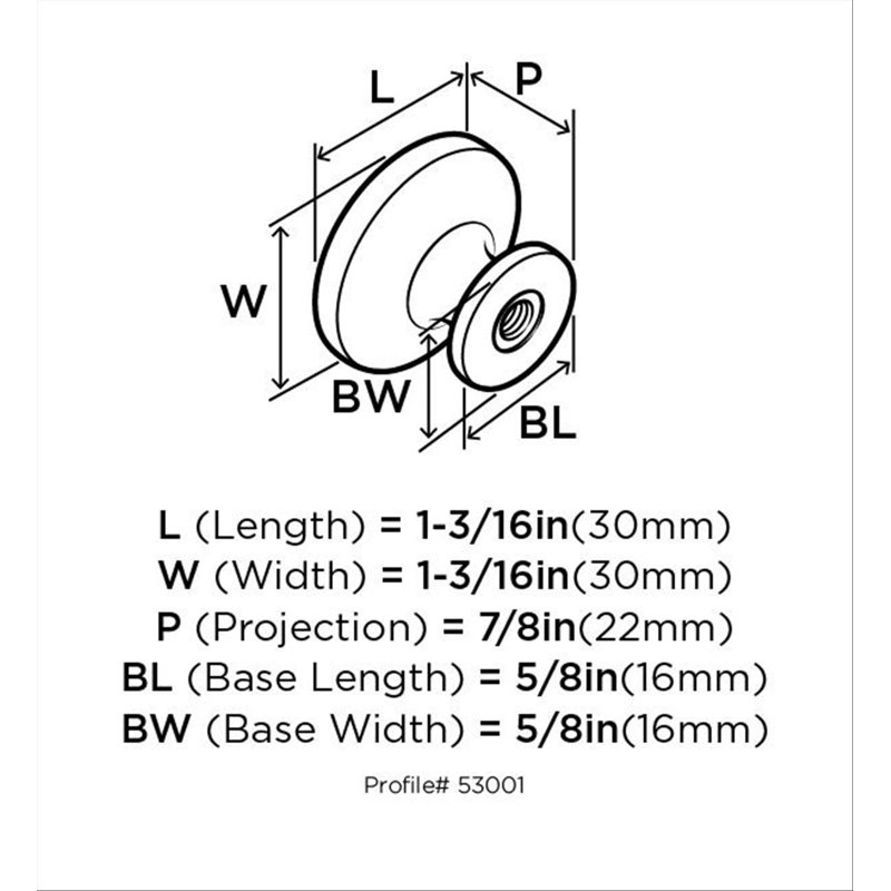 Paquet multiple de boutons ronds 1 3/16 po Allison, Nickel satiné