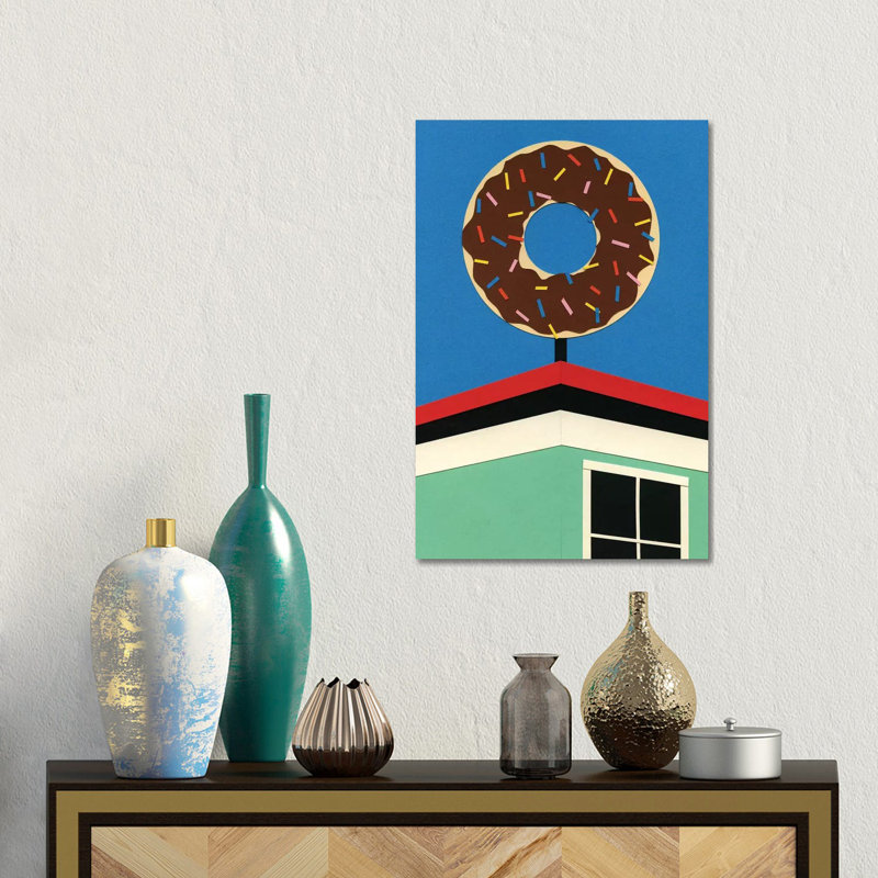 LA Donut Corner - reproduction d'art sur toile tendue, H 18 po x l 12 po, Toile tendue, Ne s’applique pas