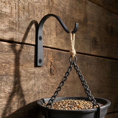 Night Light Curved Heavy Duty Metal Wall Mount Bracket Hook Vintage Wrought Iron Vegetation Hanging Hook For Outdoor Flower Basket Lamp Wind Chime Indoor Decor