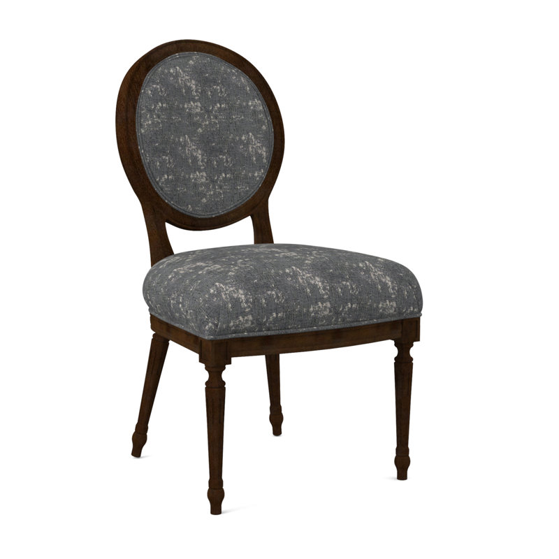 Dauphin Dining Chair, American Walnut, Filigree Ivory