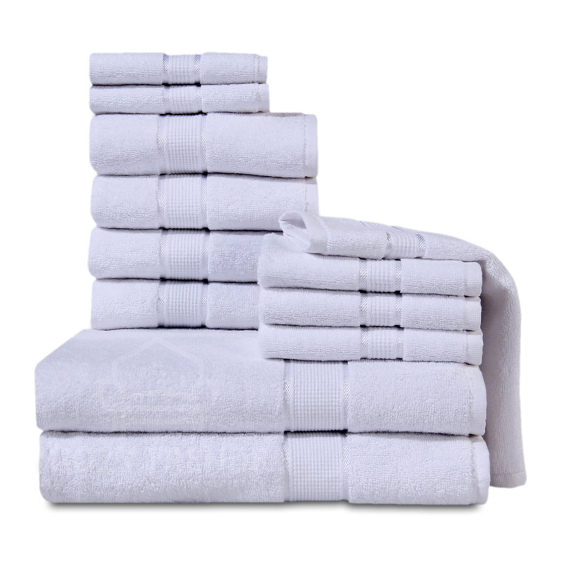 Ensemble de serviettes de cuisine 12 pièces pour la salle de bain, Blanc