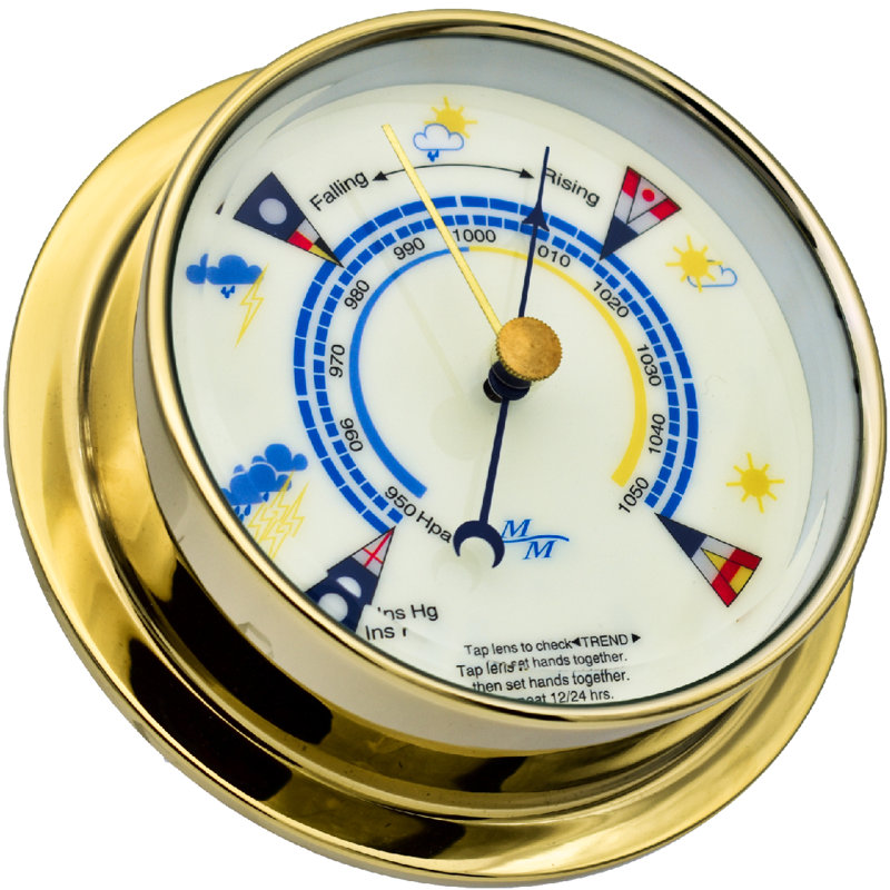 5.75'' Wireless Outdoor Barometer, Gold