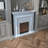 Light Gray Solid Wood Electric Fireplace-1289222229