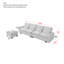 Repose-pieds de canapé modulaire en L 114,5 po