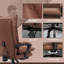 Fauteuil de bureau Executive avec massage à 6 points, fauteuil de bureau d'ordinateur en microfibre, fauteuil inclinable chauffant avec repose-pieds, accoudoir, double rembourrage