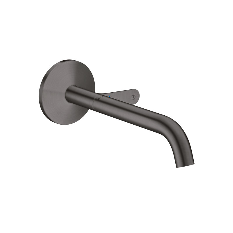 1.125" Height Wall Mounted Bathroom Sink Faucet, Brushed Black Chrome