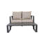 Canapé double + table basse rectangulaire, coussins gris clair Jm 9017 (Tino Tino), canapé d'extérieur-1635531553