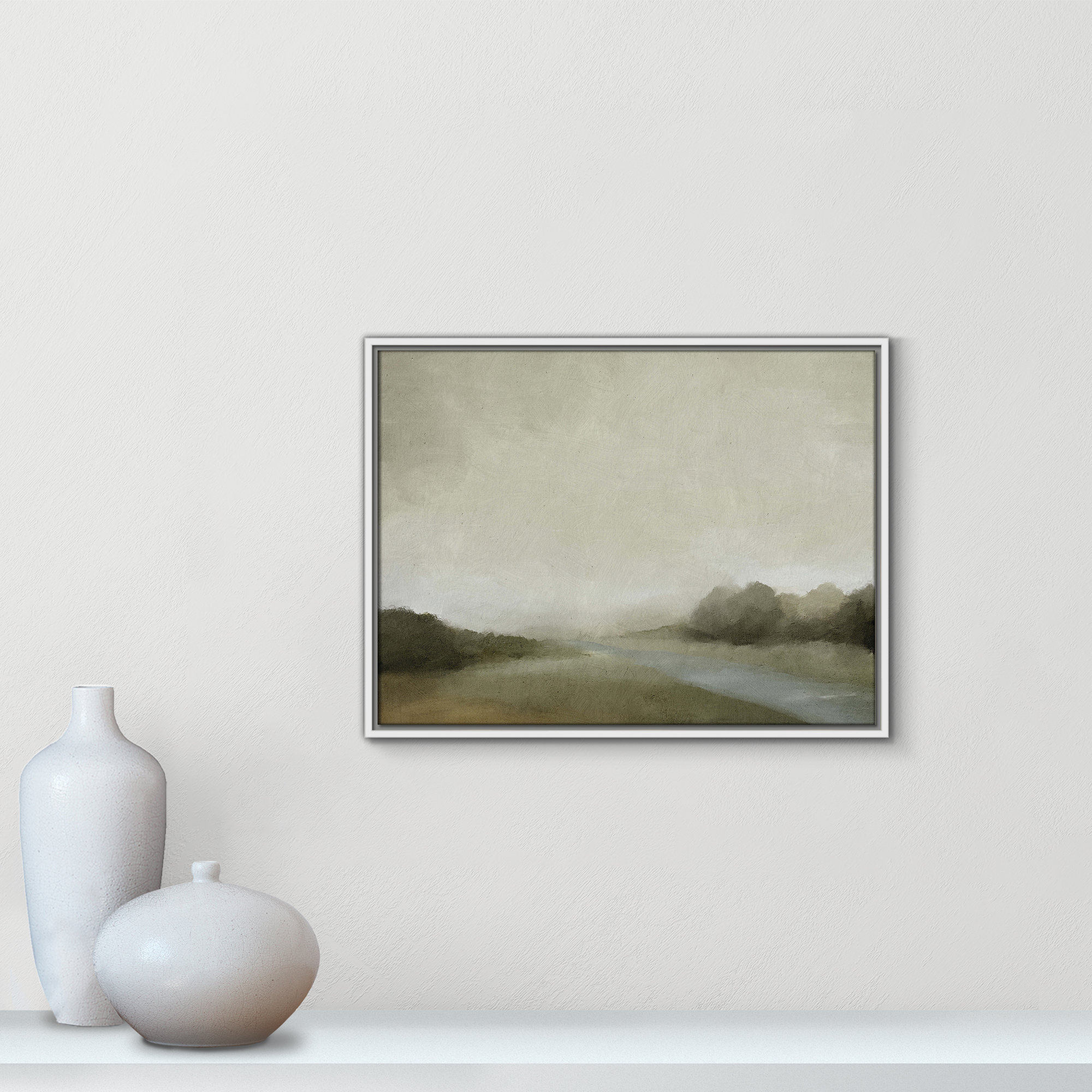 Lovers Creek, 19.5" H x 25.5" W, White