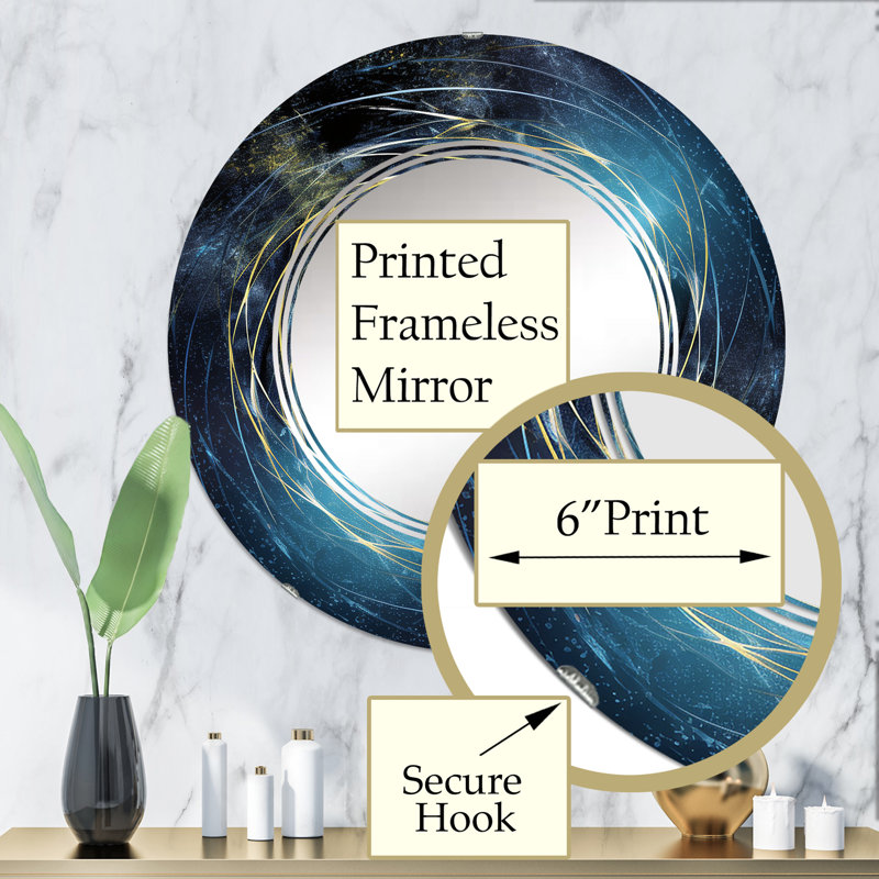 Brindle - Miroir mural moderne rond, 32 po x 32 po