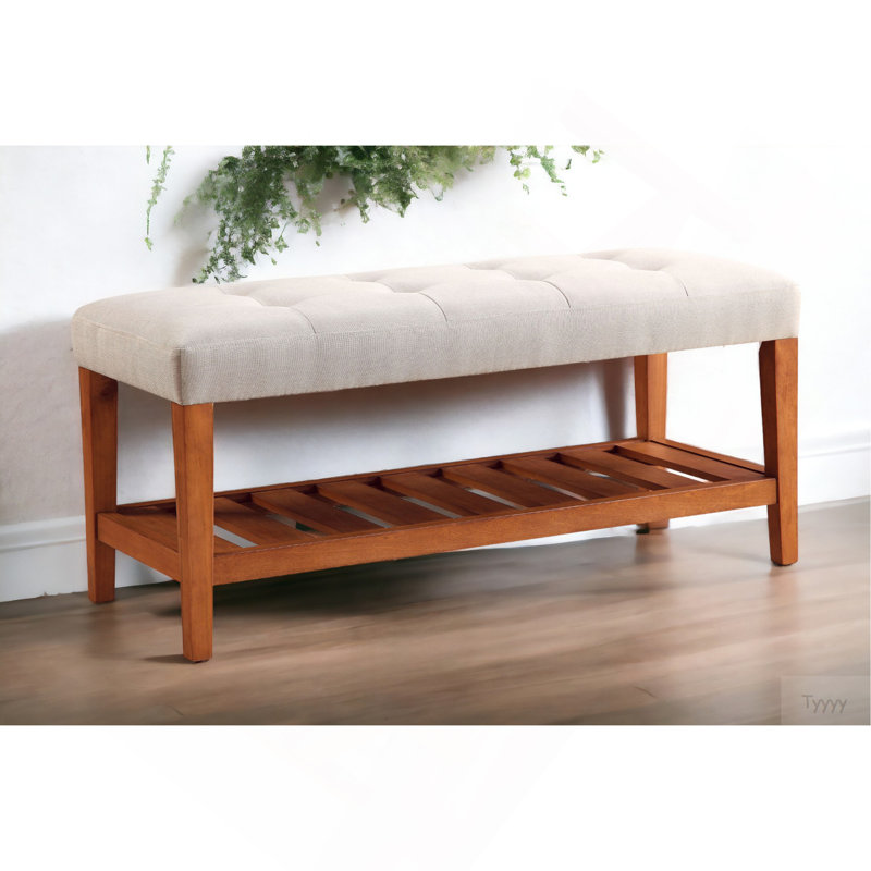Banc en tissu gris clair Charla, Gris clair