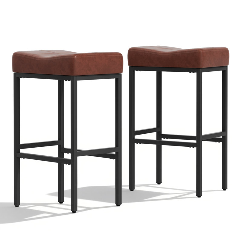 Tabourets de bar rembourrés avec siège courbé et tabourets à hauteur de comptoir, Tabouret de bar (hauteur de siège 31,5 po)