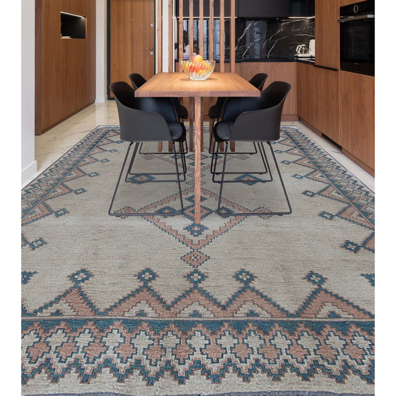 Hand-Knotted High-Quality Beige and Gray Area Rug