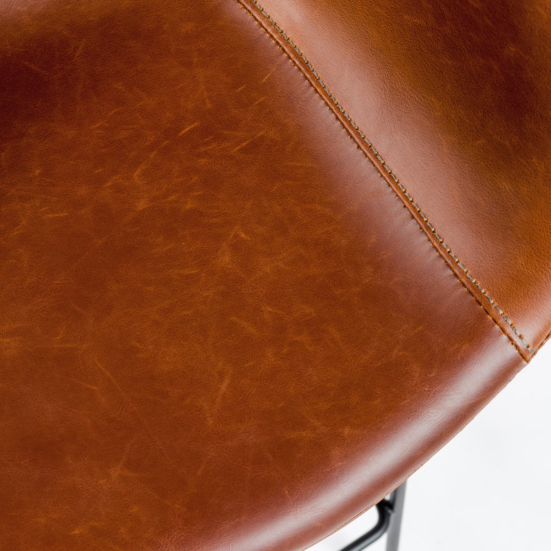 Tabouret de bar et de comptoir Ardea, Tabouret de bar (siège d'une hauteur de 29,93 po), Simili cuir brun foncé