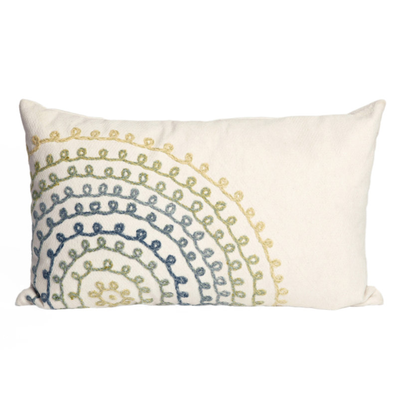  Housse et insert de coussin rectangulaire extérieur Ombre, Blanc / Bleu
