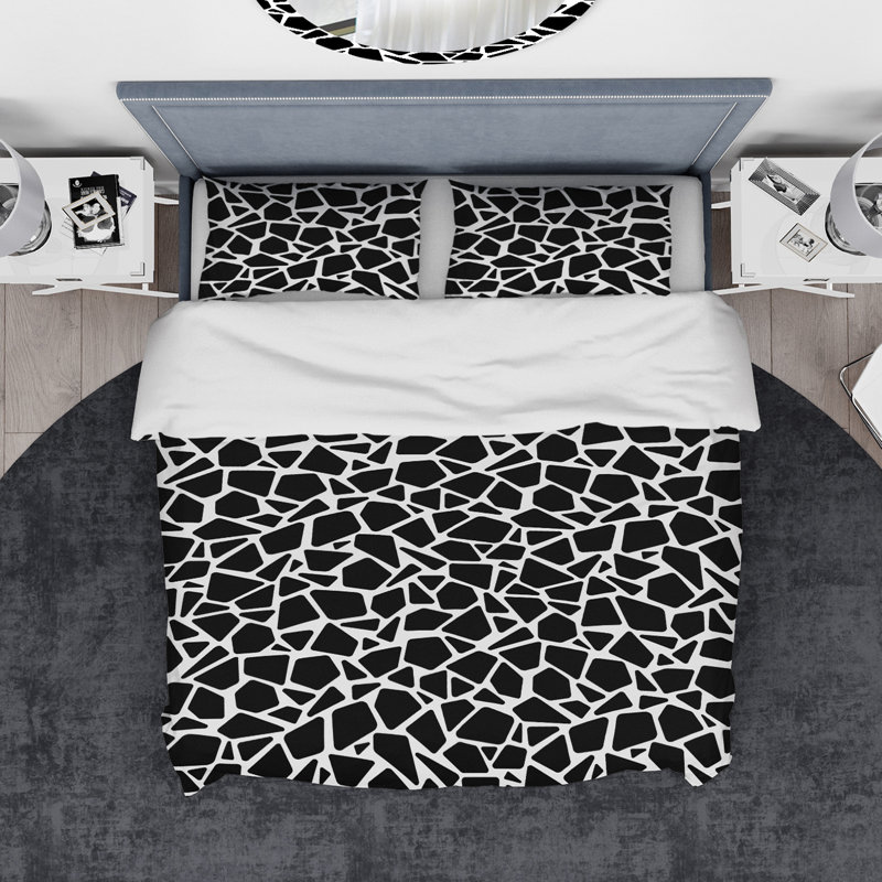 Ensemble de housse de couette designart tiles, Housse simple + 1 taie décorative