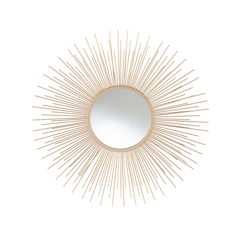 Valeer Metal Flat Wall Mirror, Gold