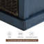 Banc rustique sans assemblage avec 3 coussins et bleu marine antique - Option d'installation rapide amovible (bleu marine antique) pour un rangement spacieux
