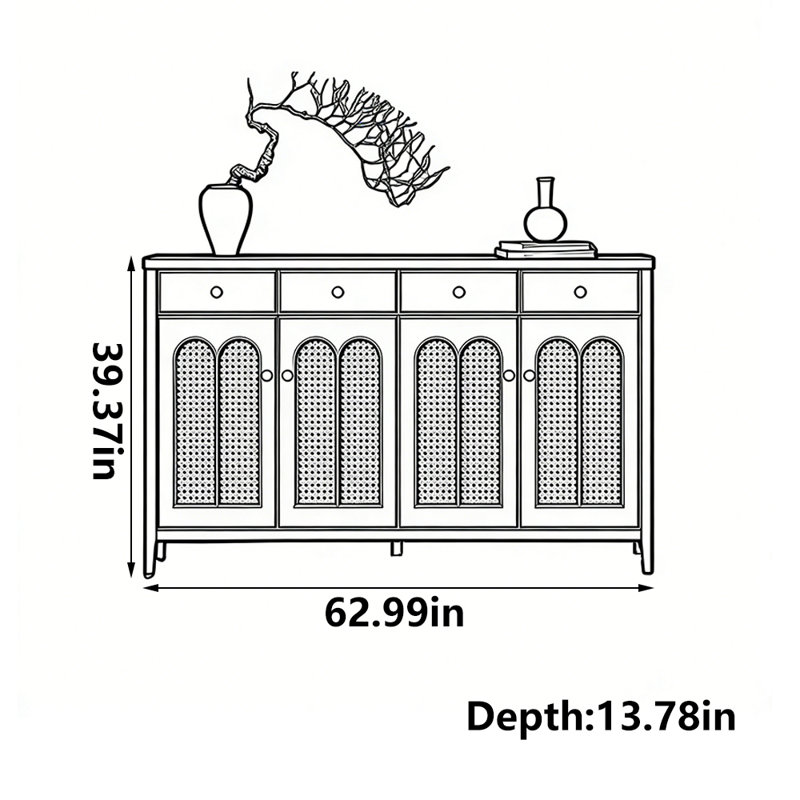 Tesoro, 39.37" H x 62.99" W x 13.78" D