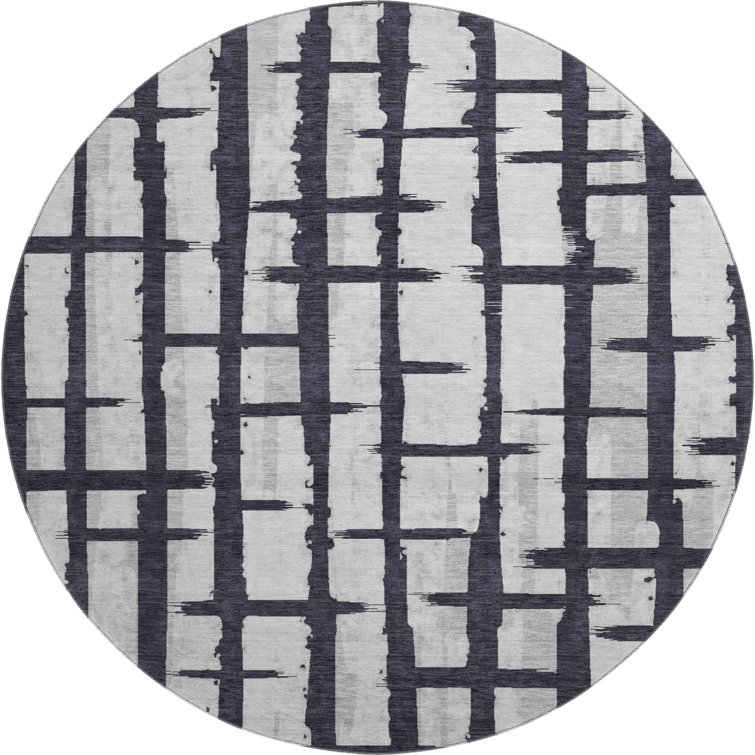 Premium Machine Washable Prisco Black Rug