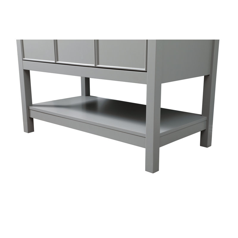 Everett 36'' Single Bathroom Vanity with Engineered Marble Top, Gray