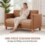 Causeuse rembourrée en similicuir de 60 po d'épaisseur Mid Century-367122867