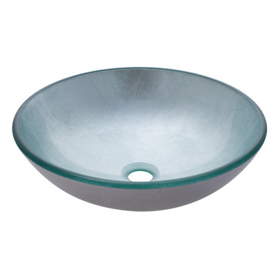 Novatto 16.5'' Silver Glass Circular Bathroom Sink