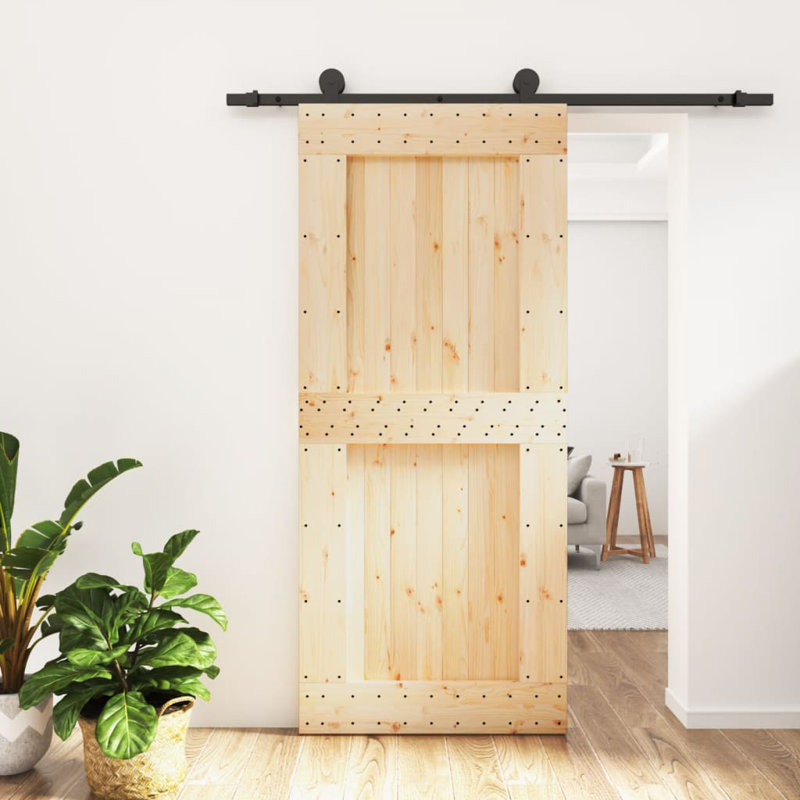 Porte coulissante avec quincaillerie Vidaxl, 35,4 po x 82,7 po
