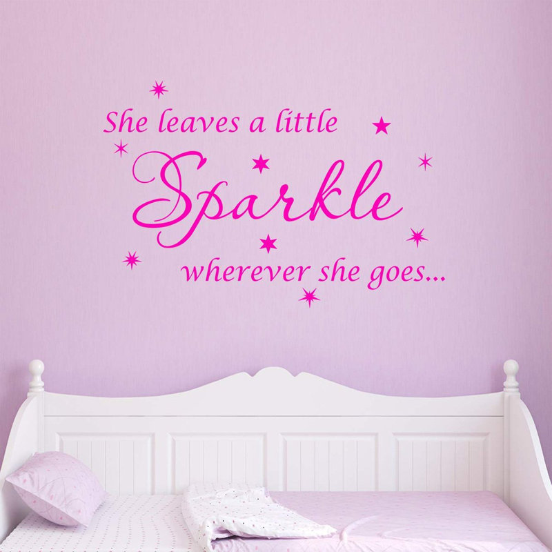Adhésif décoratif Ashwin She Leaves a Little Sparkle Partout où elle va, H 14 po x l 20 po, Rose vif
