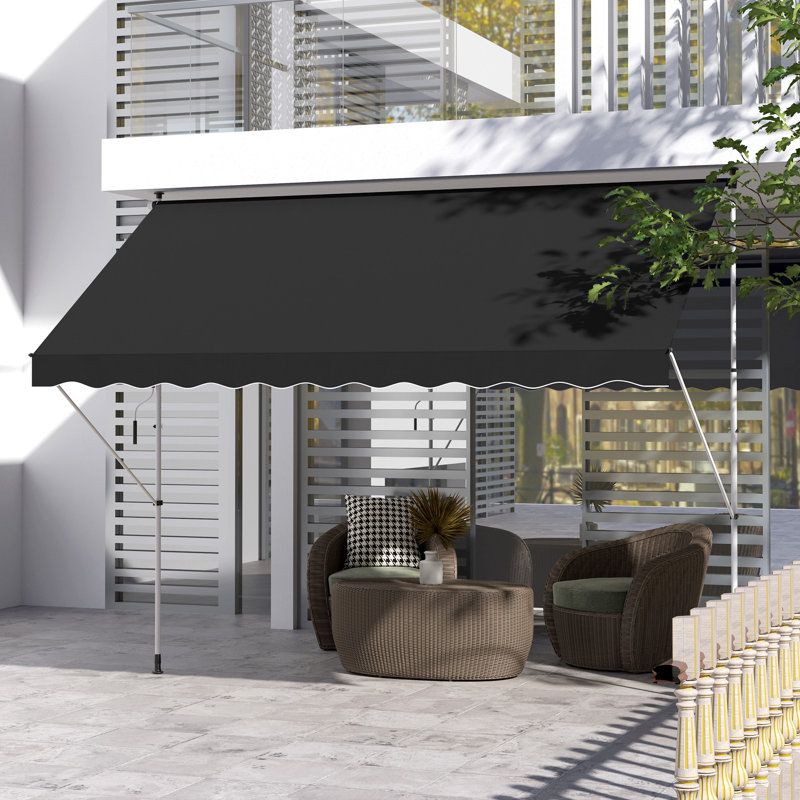 Dongguan Xiyite Trading Co., Ltd. 300 cm W x 150 cm D Polyester Door / Window Awning, Black