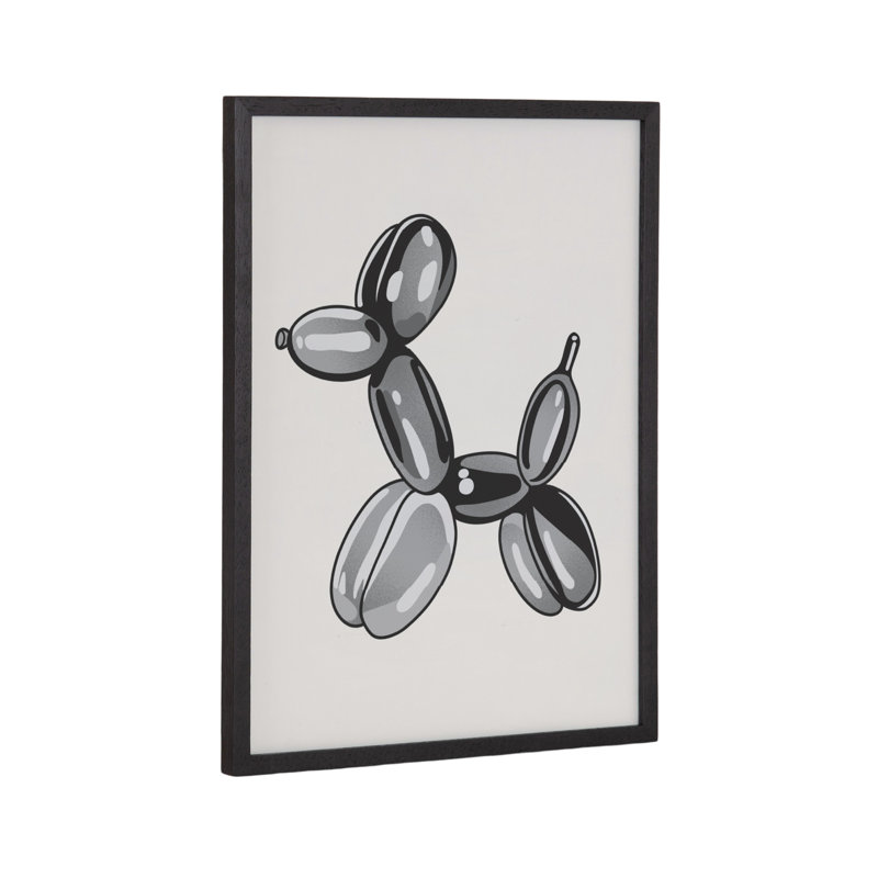 Art moderne ballon moderne, Cadre noir, H 12,65 po x l 16,65 po