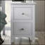 Table de chevet 2 tiroirs en bois massif blanc