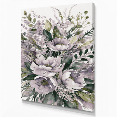 «Watercolor Floral», art mural sur toile beige 17