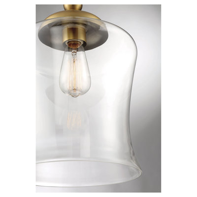 Pinedale 1 - Light Single Bell Pendant in Natural Brass