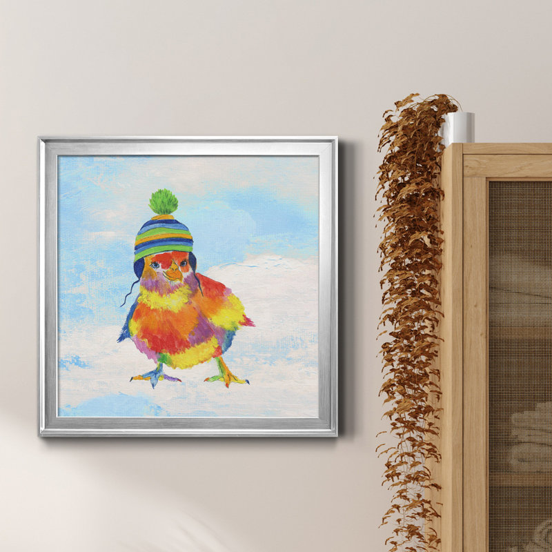 «Groovy Chick and Sky», reproduction d'art sur toile encadrée, H 30,5 po x l 30,5 po x P 1,5 po, Encadrement argenté
