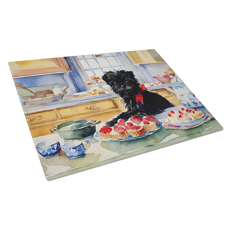 Affenpinscher Christmas Cookies Glass Cutting Board