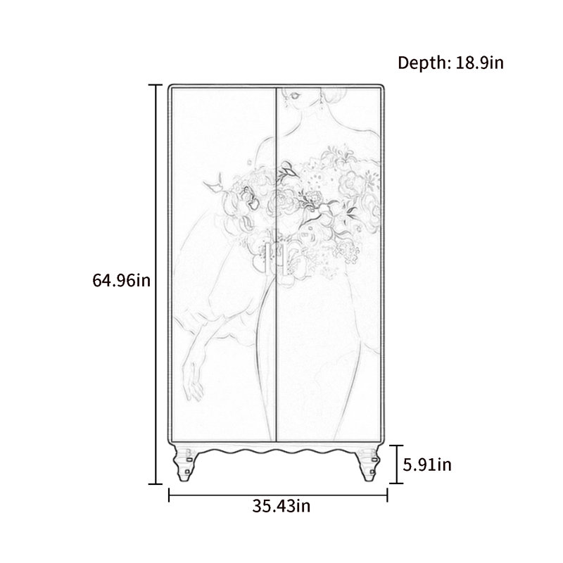 Garde-robe moderne pour chambre double, Rose / blanc ivoire