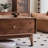 Modern rectangular solid wood coffee table-436864351