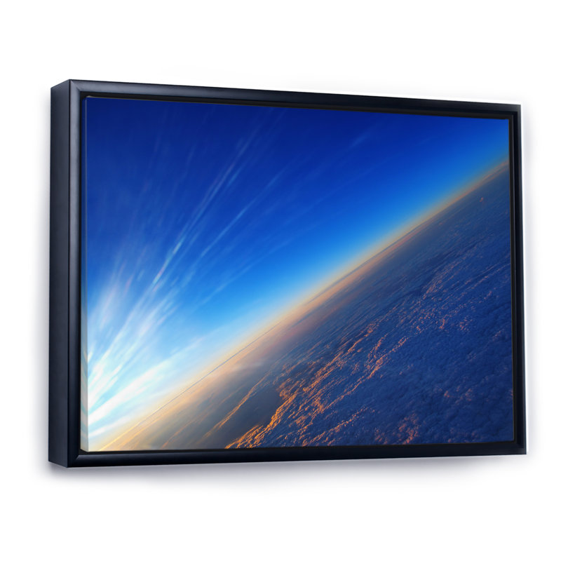 Cosmic Sunshin on Blue Sky - reproduction de cadre flottant sur toile, Cadre noir, H 8 po x l 12 po x P 1 po