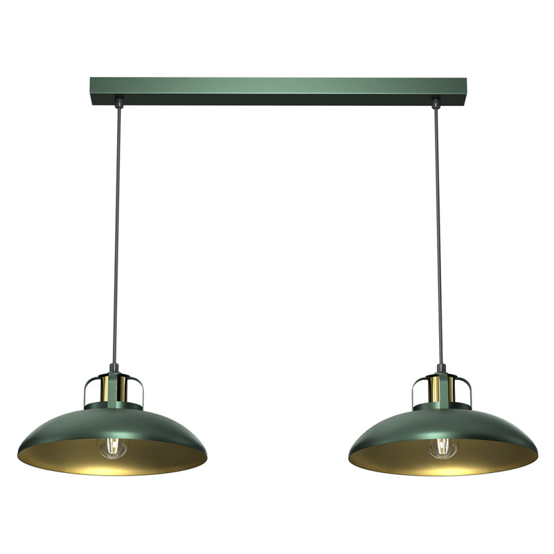 Felix 2 - Light Dome;Shaded;Cluster Pendant, Green/Gold