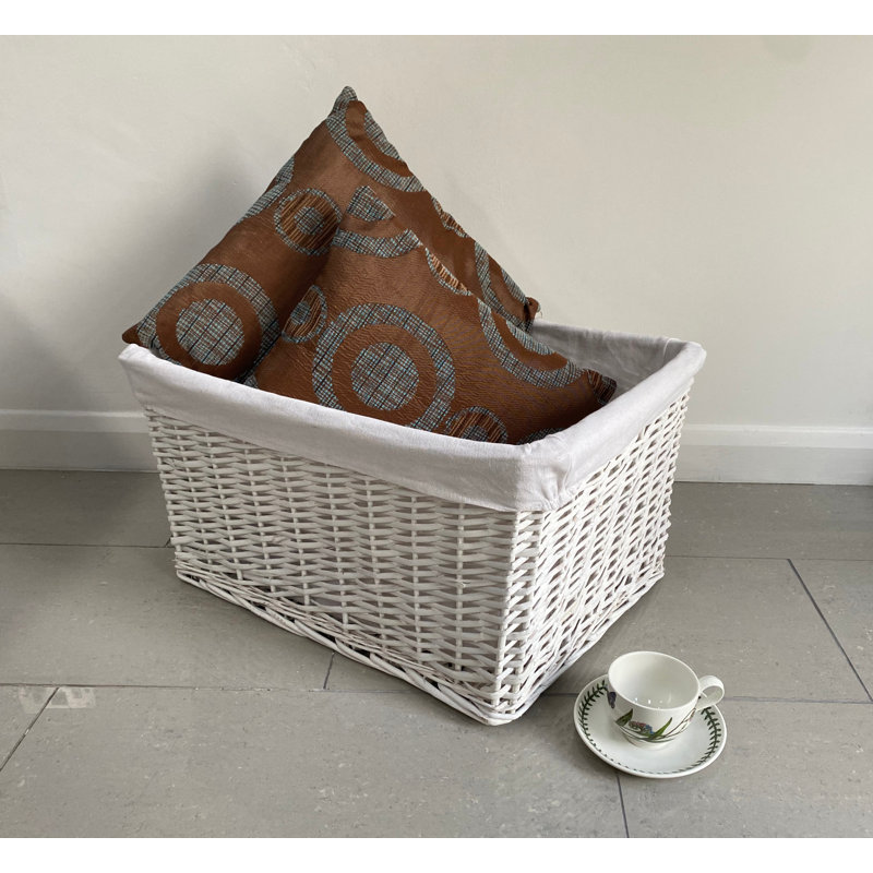 Brambly Cottage Wicker Decorative Basket, Grey, 26cm H x 46cm W x 33cm D