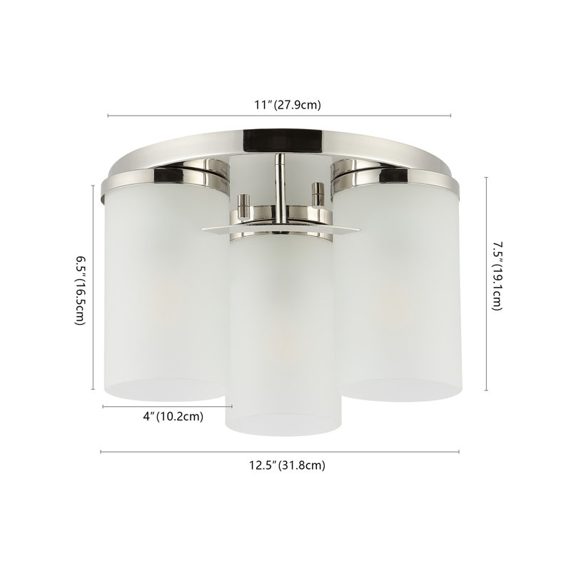 Plafonnier encastré 3 lumières 12 po Rudaigh, Nickel brossé