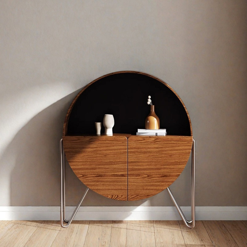 Console Minimalist, H 57,1 po x l 49,2 po x P 13,8 po, Bois brun