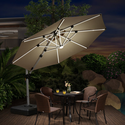 335cm Lighted Cantilever Parasol