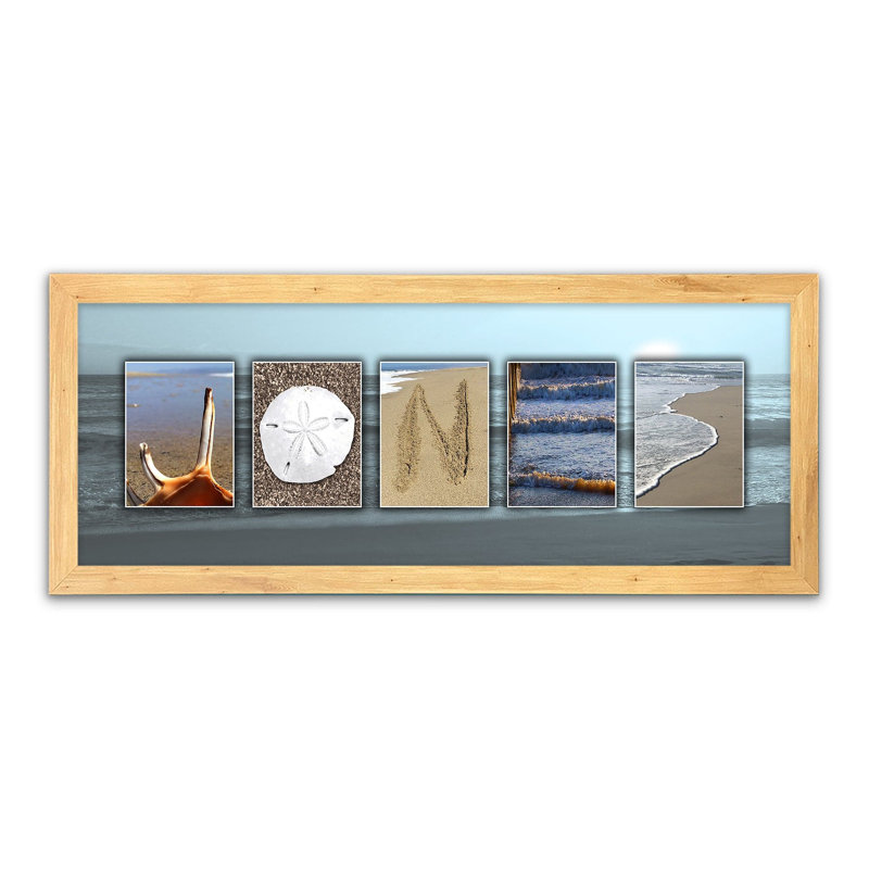 Personnage côtier, plage, nom nautique, art encadré, Oui