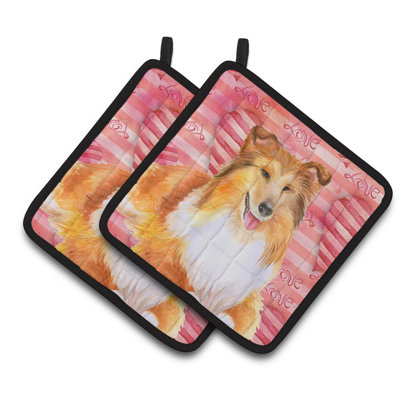 Cuisinier poignée love sheltie caroline de la trésors