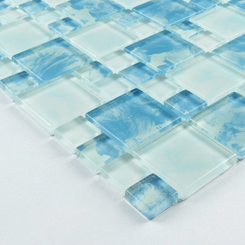 Carreau de mosaïque en verre piscine, Bleu pastel / bleu ciel