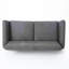 Mid-Century moderne gris foncé, recouvert de tissu pour les espaces compacts