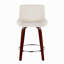 Tabouret de comptoir à hauteur fixe avec pivot en bois d'acajou, repose-pieds en métal chromé et similicuir - ensemble de 2