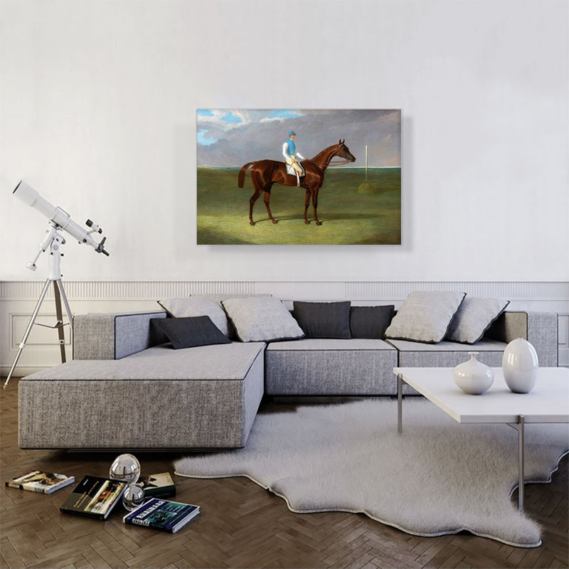 «St Giles with William Scoutt up» par J.F. Herring, reproduction d'art sur toile tendue, H 26 po x l 40 po x P 0,75 po