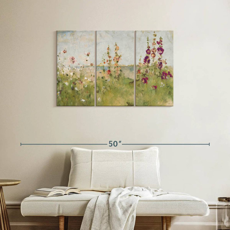 Alvord Hollyhocks By The Sea, H 24 po x l 38 po